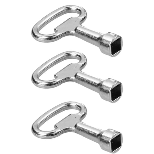 Square Key 3Pcs Square Key Plumbing Hole Faucet Key Water Valve Tap 8mm Vent Key Heating Key Heating Vent Key Square Socket Lock