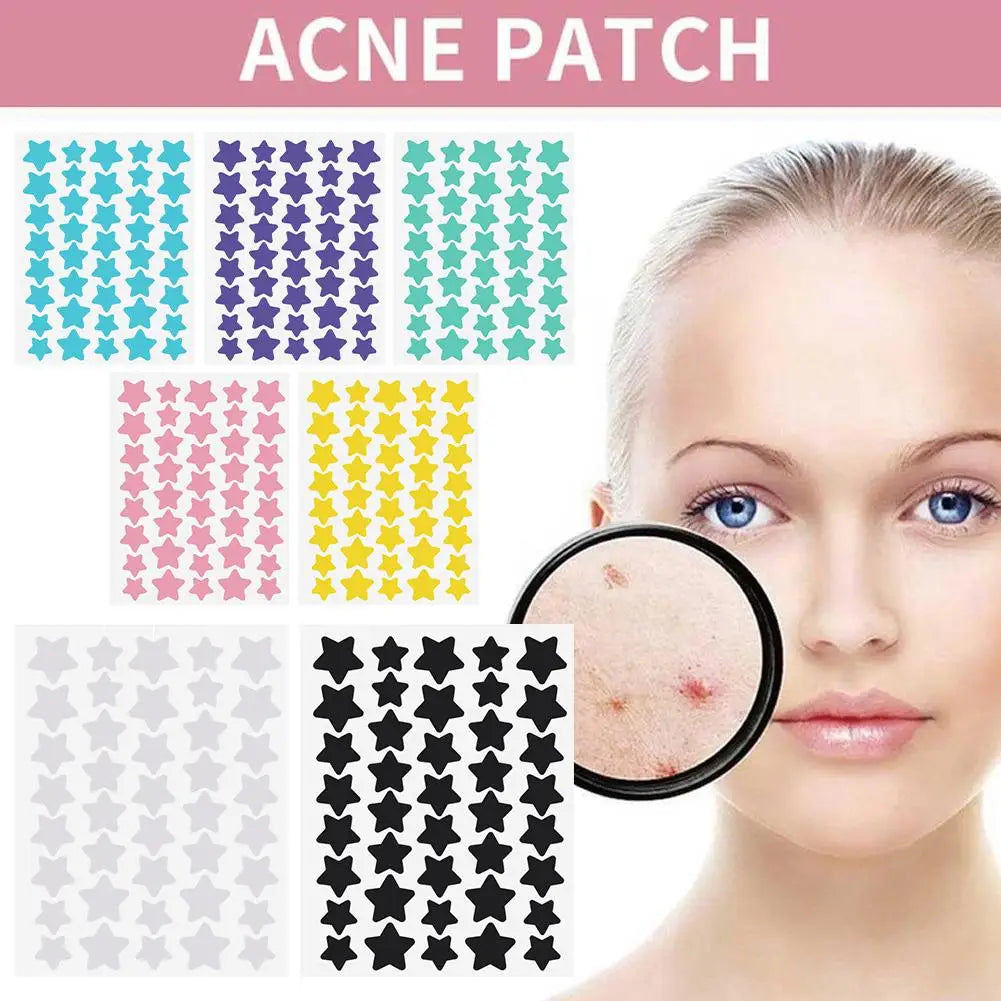40pcs Colorful Star-Shaped PE Pimple Patches - Cute and Invisible Pimple Cover Stickers for Pimple Removal