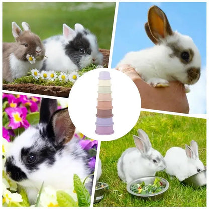 Stacking Cups Toy Small Animal Stacking Cups Multi Colored Reusable Small Animals Puzzle Toys Snack Cups Pet Accessories