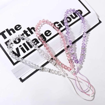 Beads Wrist Strap Phone Charm Hand Wrist Lanyard Mobile Phone Chain Crystal Phone Straps Mobile Phone Straps Phone Lanyards
