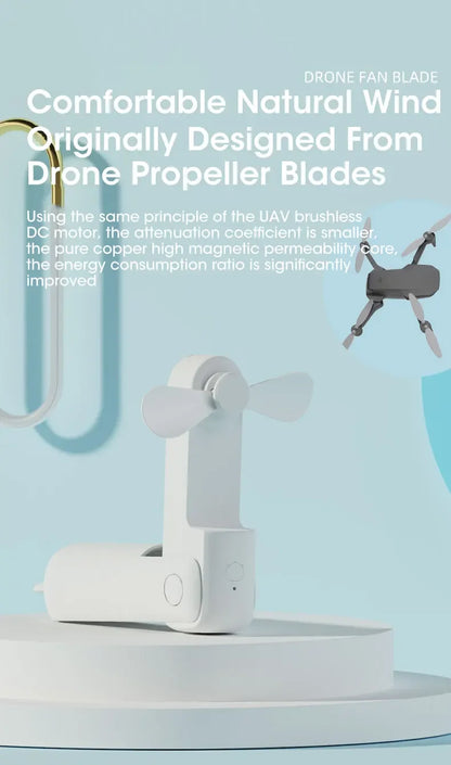 Portable Handheld Fan Mini Hand Fan Battery Operated USB Rechargeable Personal Foldable Fan for Indoor Small Pocket Fan