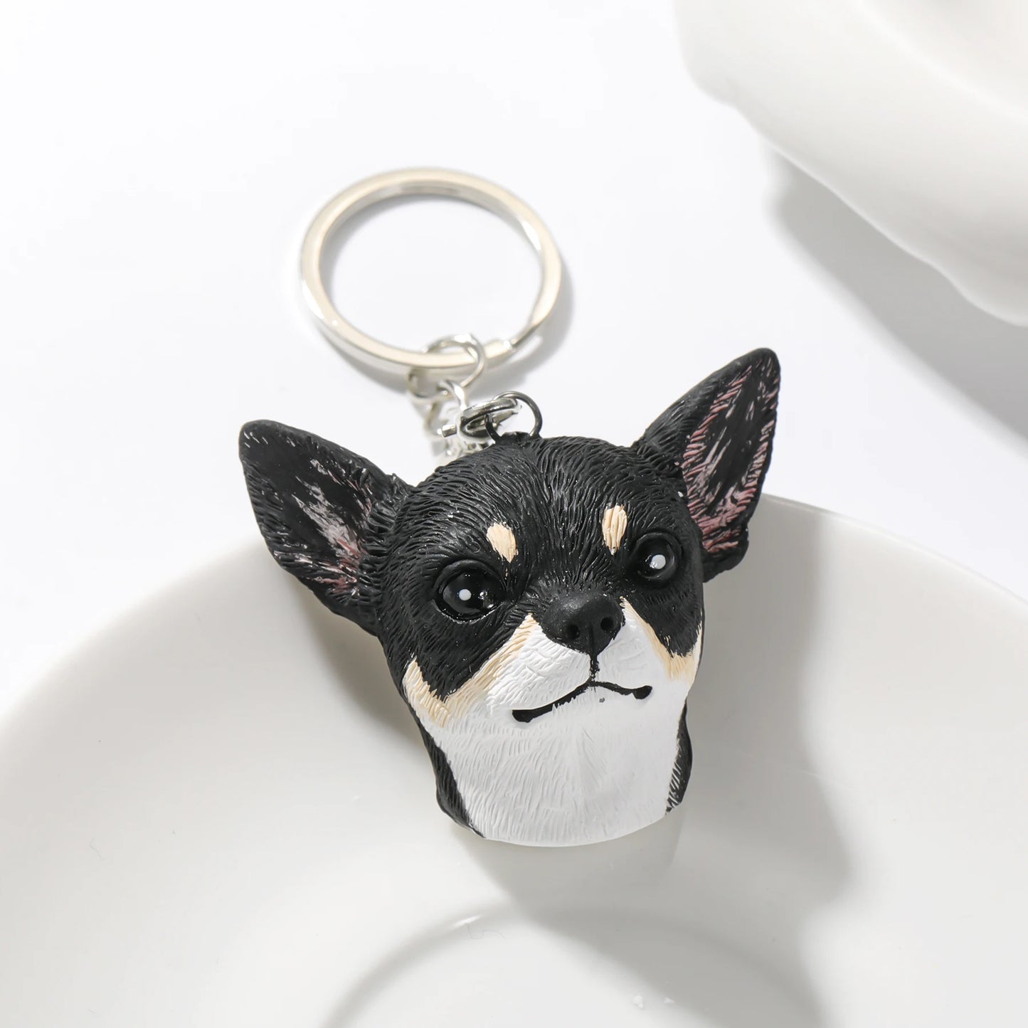 Custom Dog Head Ornament Personalized Cartoon Portrait Pet Keychain Customized Pet Gift Pet Mini Sculpture Pet Lover Gift Ideas