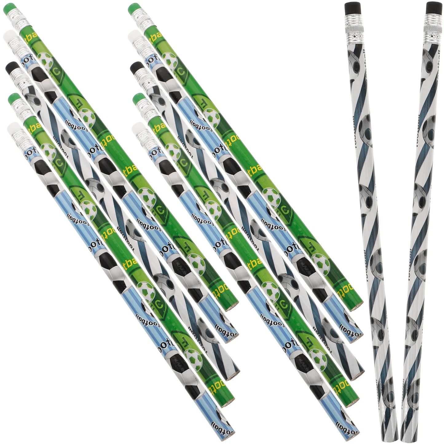 12 Pcs Football Pencils Sports Wooden Lead Pencils Smooth Writing Drafting Pencils Office Supplies Gift Stationery