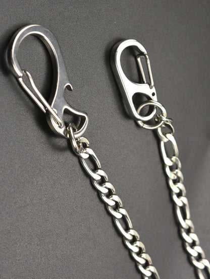21 inch long Figaro 3:1 chain necklace choker jean trouses chain street dance decor stainless steel carabiners
