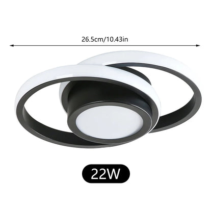 LED Ceiling Light 2 Rings Creative Design Modern Ceiling Lamp Indoor Lighting Fixtures Hallway Balcony Aisle Office Lustre