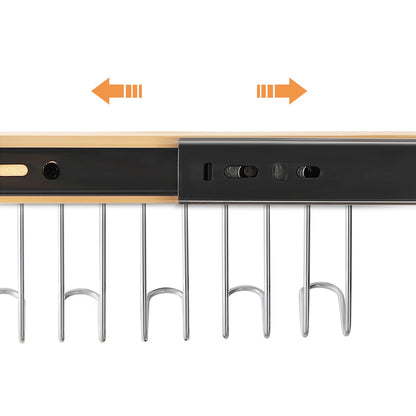 8/12 Hooks Retractable Wood Clothes Hanger Multi-functional Bra Storage Hanger Wall-mounted Wardrobe Hanger Clothes Organizer