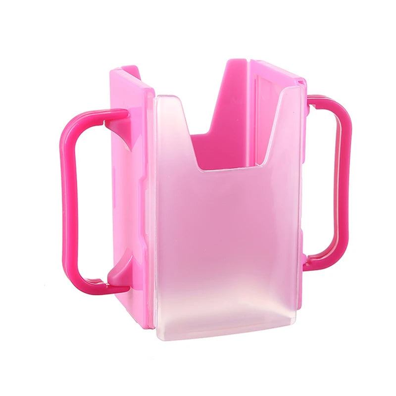 Infant Anti-Spill Cup Holder Bottle Cup Milk Holder Adjustable Safety Plastic Baby Toddler Juice Box Drinking