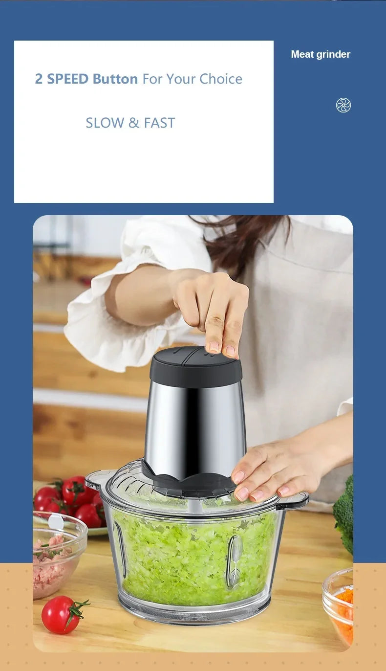 Houselin Food Processors, Meat Grinder & Food Chopper Electric Vegetable Chopper for Meat/fish/Vegetable/Baby Food