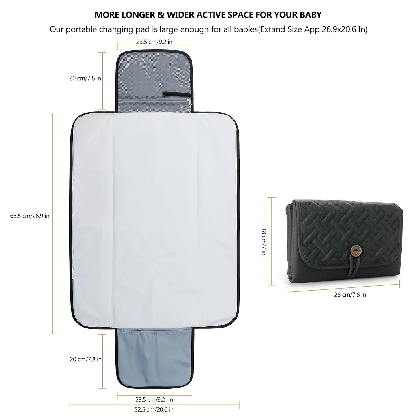 Portable Multifunction Foldable Waterproof Changing Pad Newborn Baby Diaper Changing Mat Changing Pads