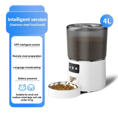 Pet Dog Automatic Feeder 4L Remote APP Timed Quantitative WIFI Intelligent Feeding Machine Cats & Dogs Universal Dog Accessories