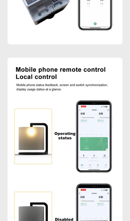 Smart Life Energy Monitoring 100A Tuya WiFi 3-Phase Meter with Bi-Directional Auto-Reclosing Relay