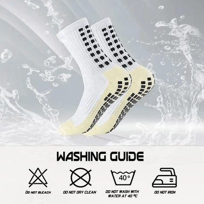 4 Pairs of Sports Socks Football Socks Men's Mid-calf Socks Breathable Silicone Anti-slip Dot Socks Basketball Yoga Socks