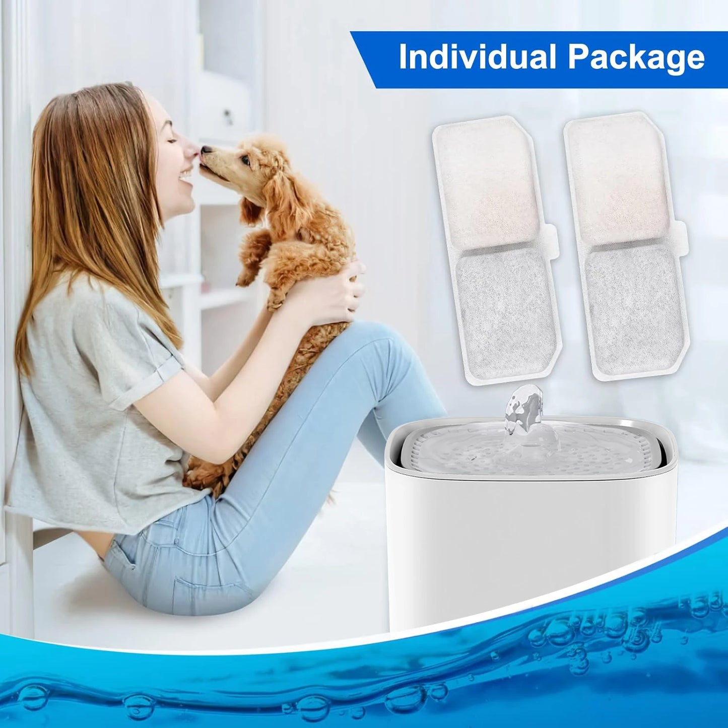 6/12Pcs Cat Fountain Filters Set Pet Water Fountain Filters Replacement Activated Carbon Filter Cat Dog Drinking Fountain Filter