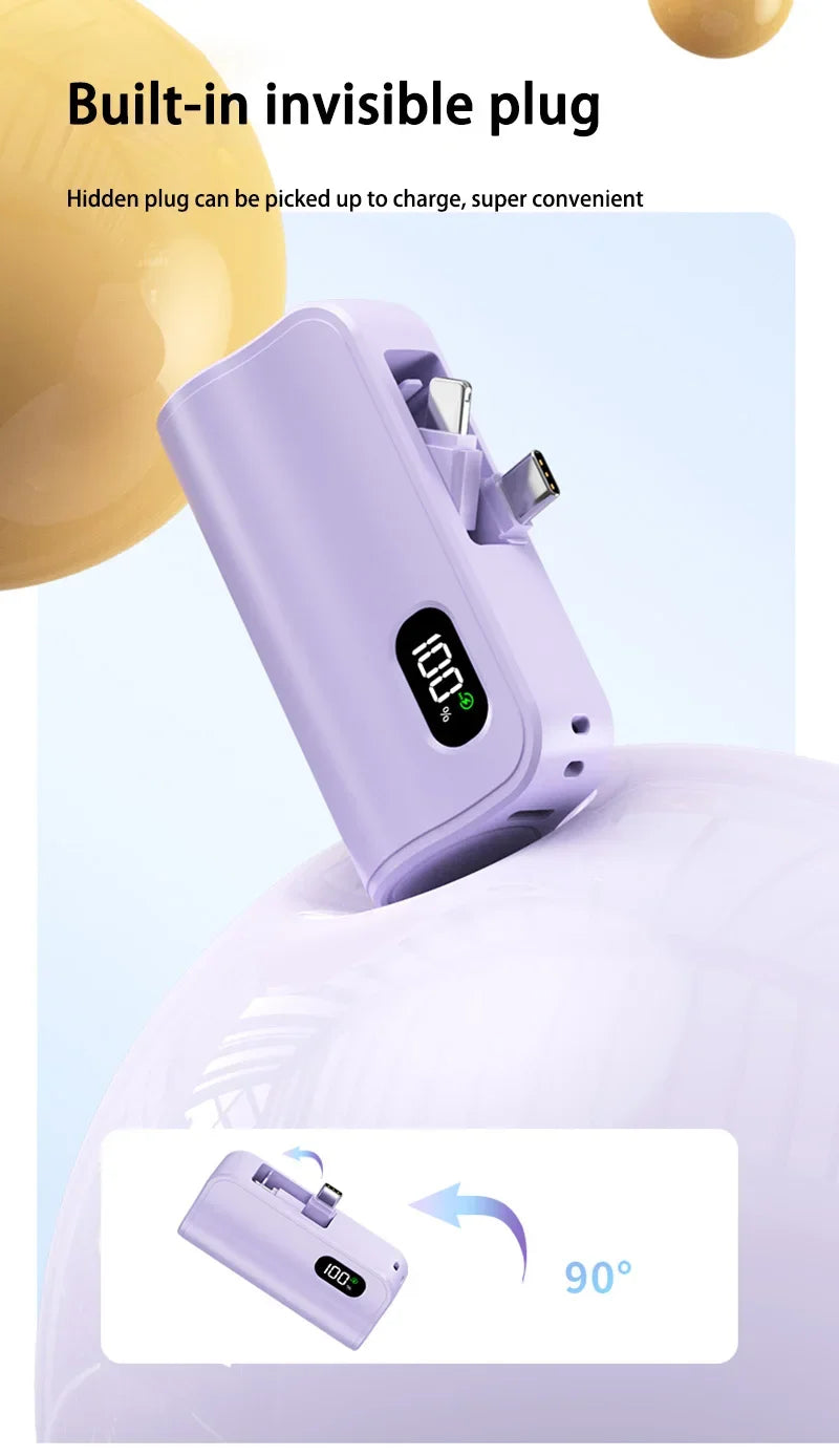 Xiaomi Capsule Power Bank 50000mAh Pocket Power Bank 120W Fast Charge Portable Mini Power Bank Suitable for iPhone and Android