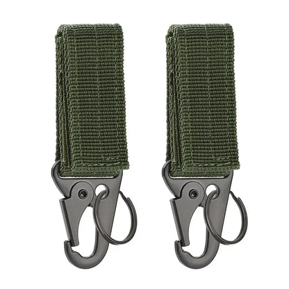 2pcs Tactical Hook Buckle, Mountaineering Hook Buckle Key Bag Accessories Hook Buckle Strap, Triangle Keychain for Outdoor Use