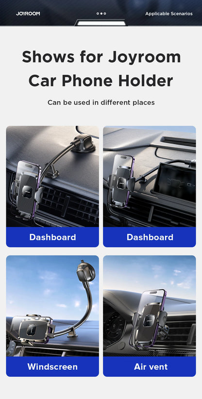 Dashboard Car Phone Holder【360° Widest View】9in Flexible Long Arm, Universal Handsfree Auto Windshield Air Vent Phone Mount 2025