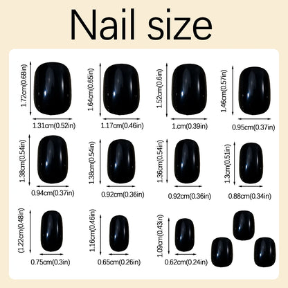 576pcs/Box Colorful Fake Nails Black Red Design Fake Nail Oval Short Square Press On False Nails Mixed Full Cover Nail Tips