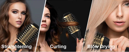 LISAPRO Elegant Black Golden Hot Air Brush 2.0  One Step Hair Dryer Brush and Styler Volumizer Multifunctional Blow Dryer Brush