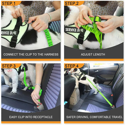 Pet Cat Dog Car Seat Belt Adjustable Safety Travel Clip Reflective Elastic Traction Rope French Bulldog Dog Accessories Supplies