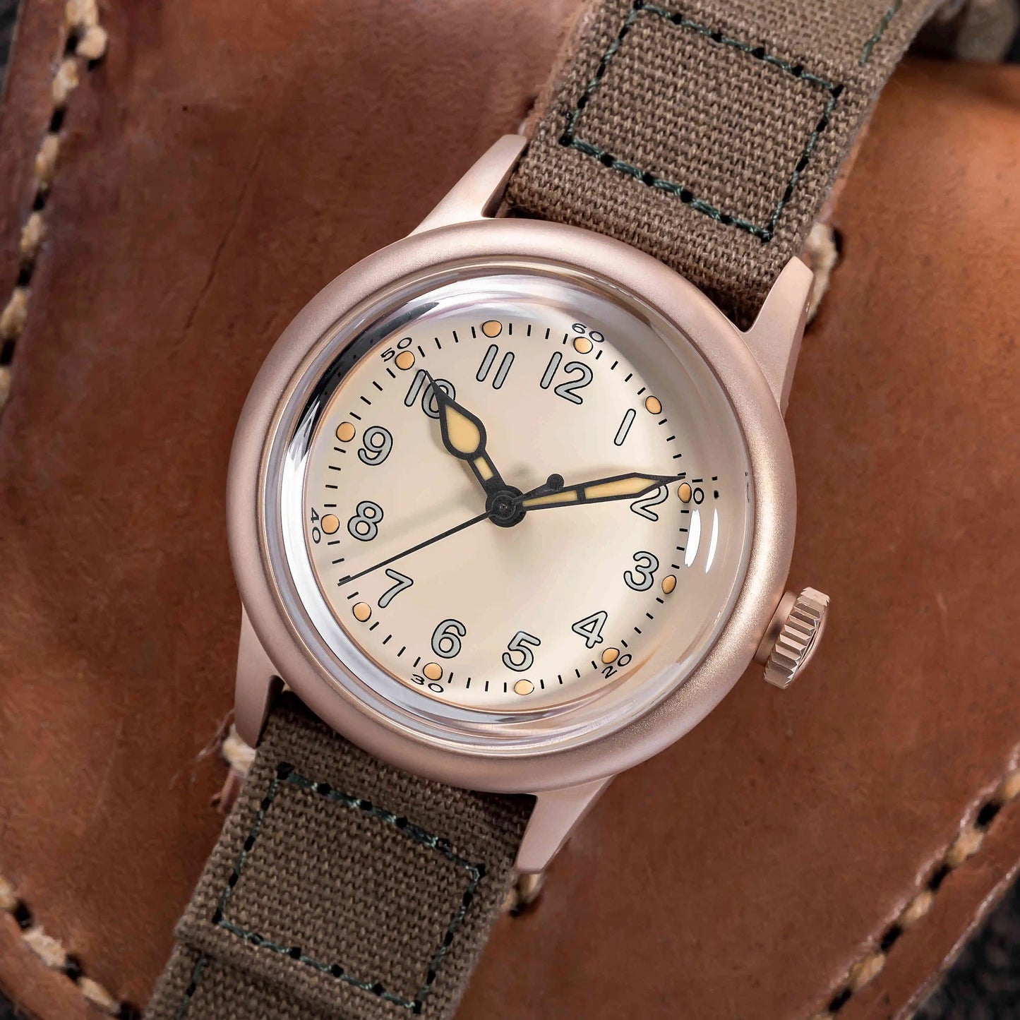 【SHY035】THORN Watch CuSn8 Tin Bronze Watch 36mm Diameter WWII Military Watch Retro Watch Trendy Men's Watch NH35 Movement