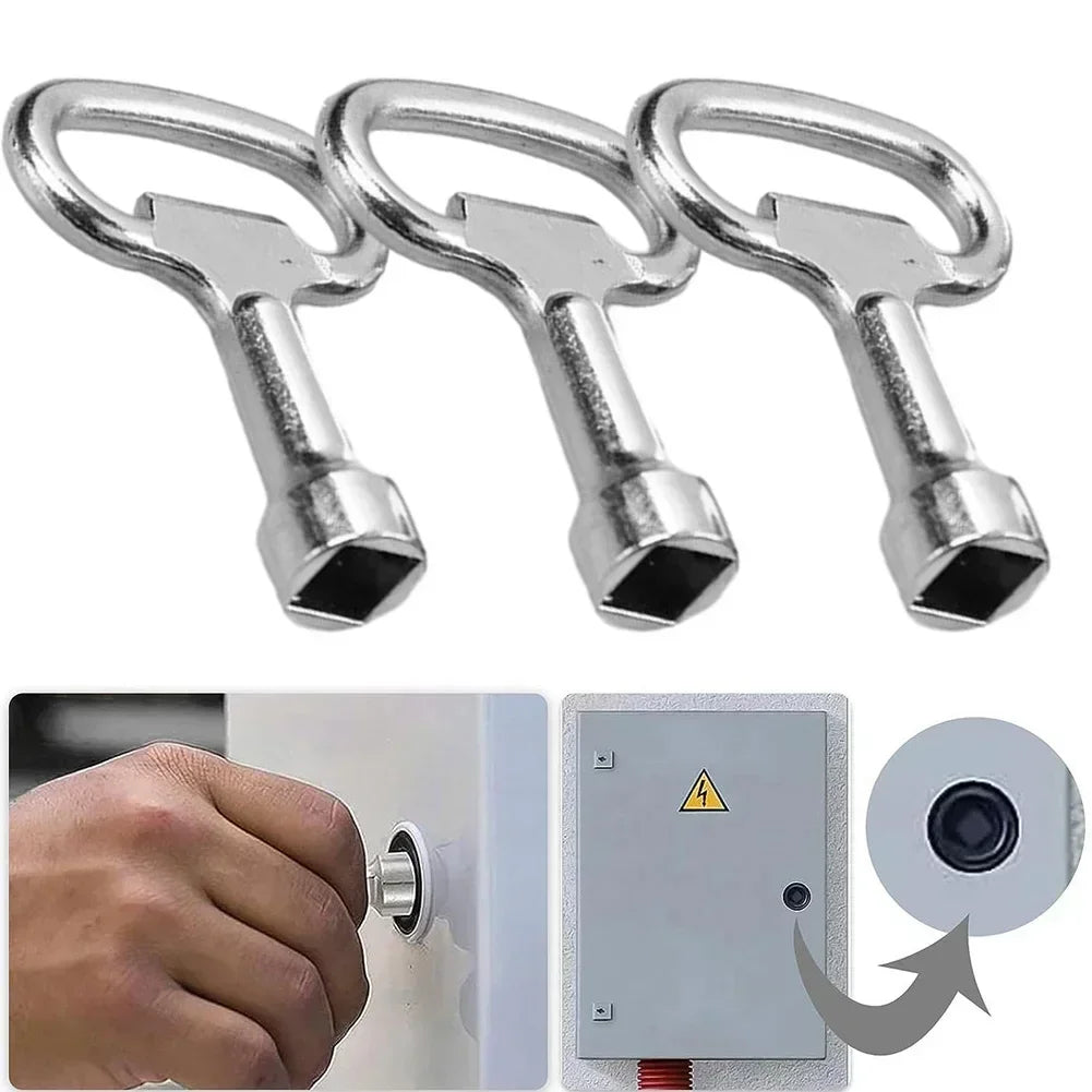 Square Key 3Pcs Square Key Plumbing Hole Faucet Key Water Valve Tap 8mm Vent Key Heating Key Heating Vent Key Square Socket Lock