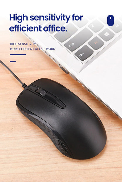 USB Wired Mouse 1600DPI Office Gaming Desktop Computer Accessories For PC Desktop Computer Mouse 1.5M ﻿Business Computer Office