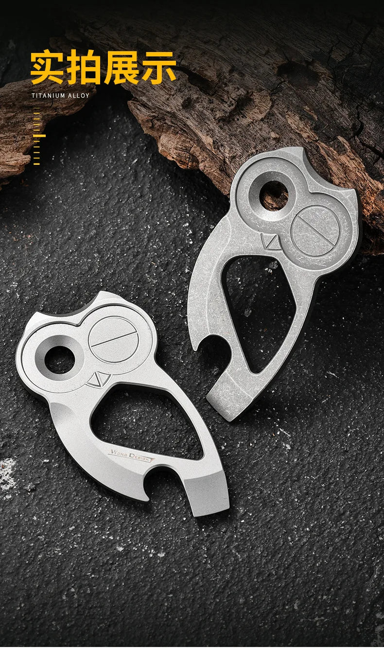 EDC Titanium Alloy  Multifunctional Tools Owl Shape Bottle Opener Portable Mini Wrench Outdoor Tools