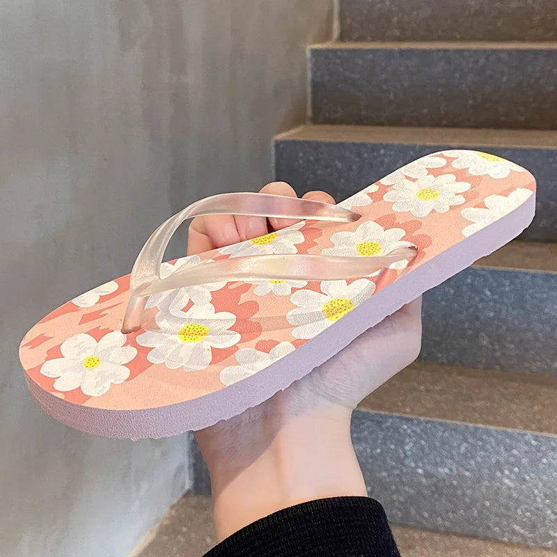 Flip Flops Trendy Summer Outerwear Fashionable Clip On Beach Slippers Anti Slip Couple'S Splint Slippers Leisure Convenience