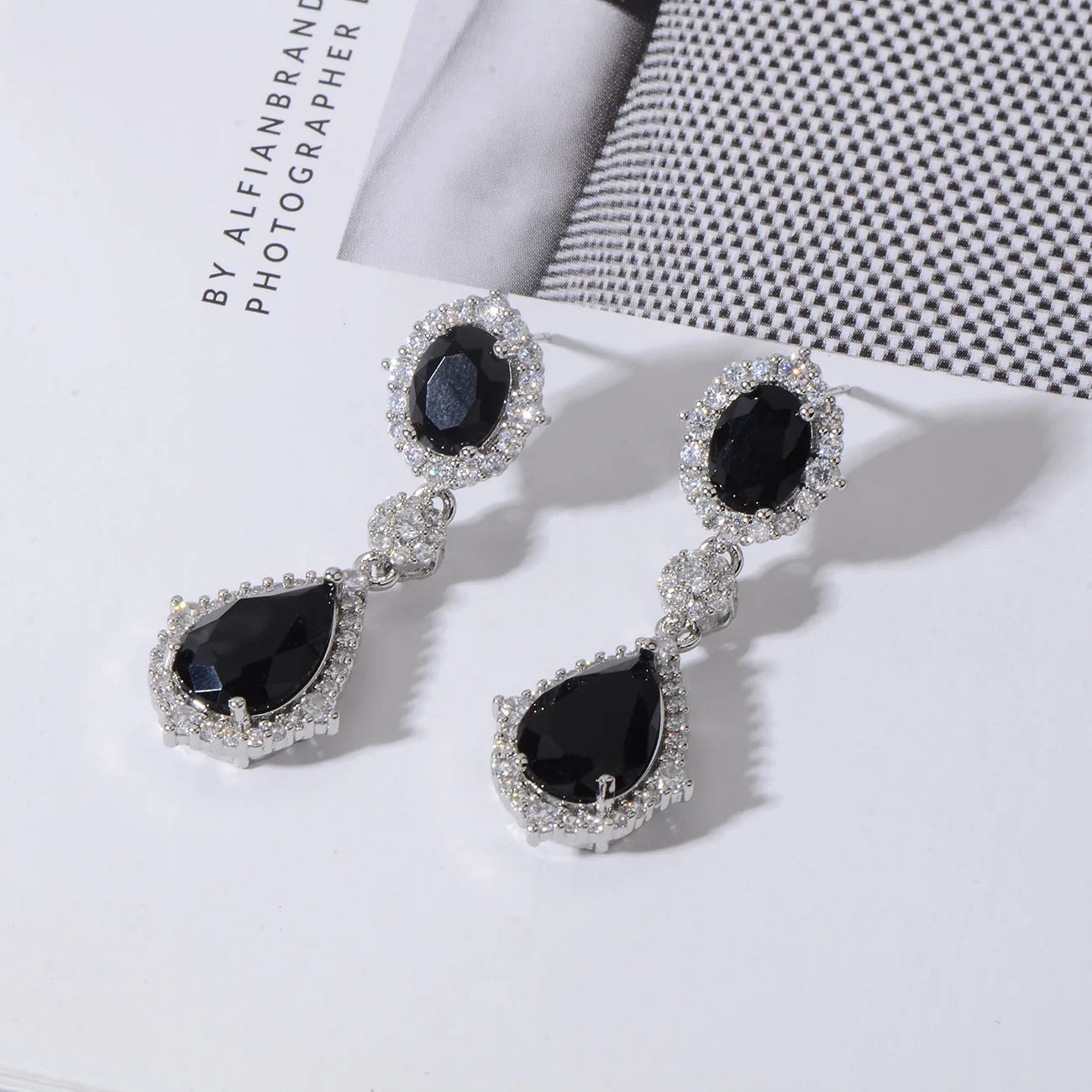 Fashion necklace accessories women's earring Jewelry sets bride's wedding zircon water drop girls earrings for women jewellery