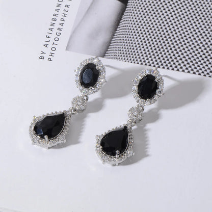 Fashion necklace accessories women's earring Jewelry sets bride's wedding zircon water drop girls earrings for women jewellery
