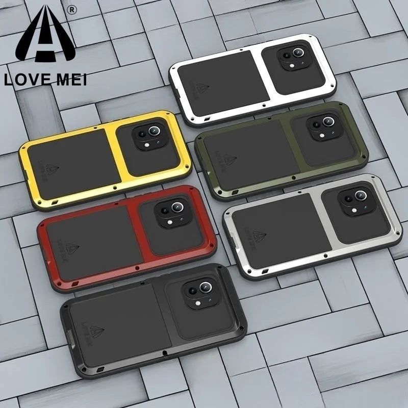 Love Mei Phone Case for Xiaomi 15 14 13 Pro 11 Silicone Military Grade Metal Protective Case Shock Proof Dust Proof Cover