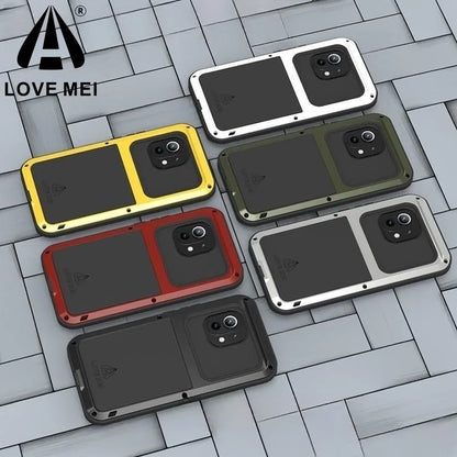 Love Mei Phone Case for Xiaomi 15 14 13 Pro 11 Silicone Military Grade Metal Protective Case Shock Proof Dust Proof Cover