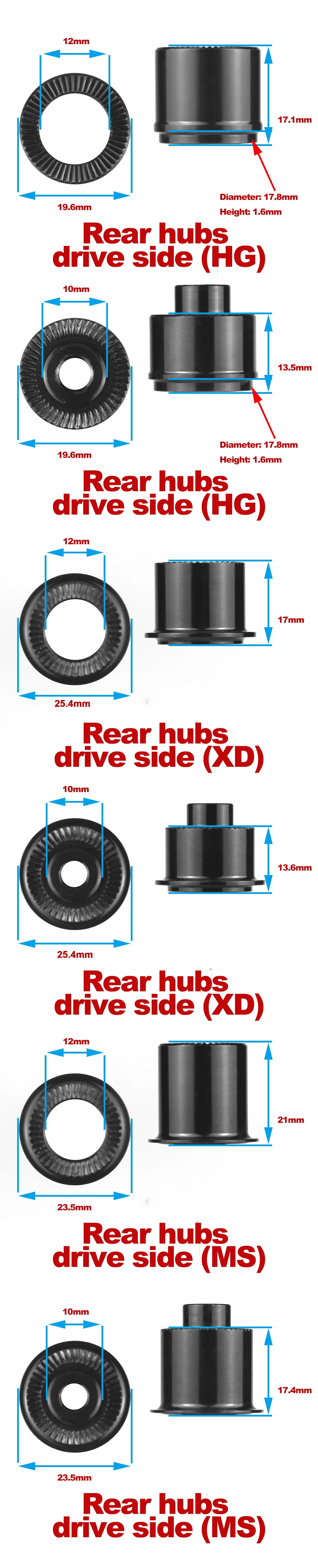 ARC hubs Converter mtb mountain bike hubs cap MT039 MT010-PRO 005 006 007 009 15mm 9mm 12mm 10mm bicycle hub adaptor Accessories