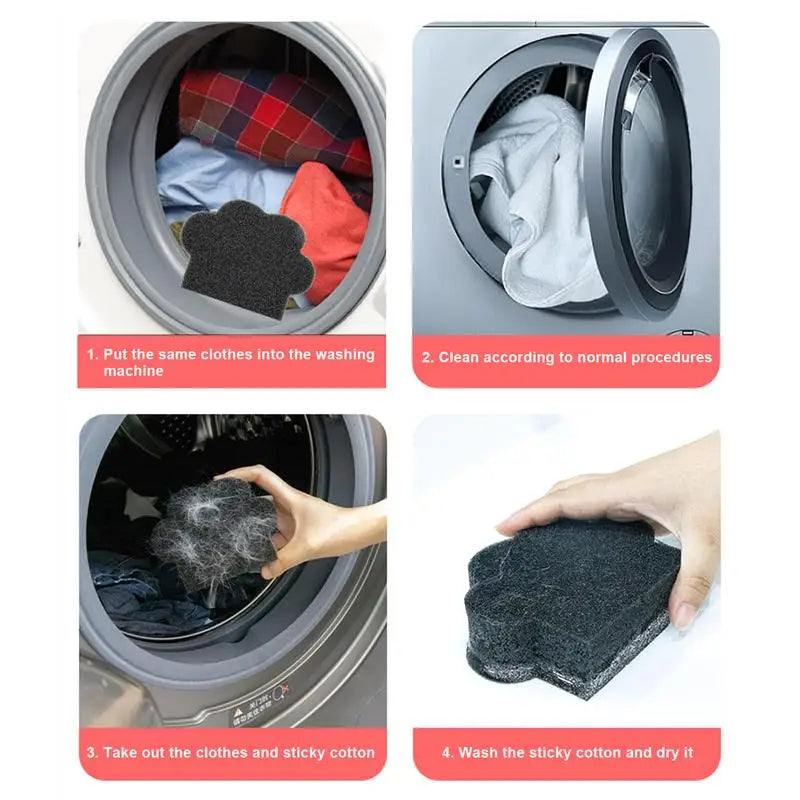 Pet Hair Remover for Laundry Reusable Hair Catcher Tool Lint Double-Sided Lint Catcher for Wet and Dry Use Cat Claws Shape Dryer