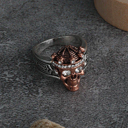 New Creative Crown Skull Ring Personality Double Color Ghost Head Men's Rings Fashion Trend Punk Party Jewelry Gift Wholesale