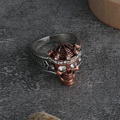 New Creative Crown Skull Ring Personality Double Color Ghost Head Men's Rings Fashion Trend Punk Party Jewelry Gift Wholesale
