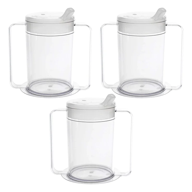 B84B-3 Pack 12Oz Adult Sippy Cup With Handles-Independence Sip Cups For Adults With Limited Mobility Handicap Cups