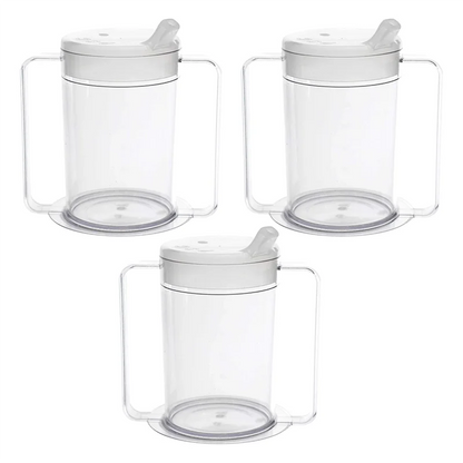B84B-3 Pack 12Oz Adult Sippy Cup With Handles-Independence Sip Cups For Adults With Limited Mobility Handicap Cups