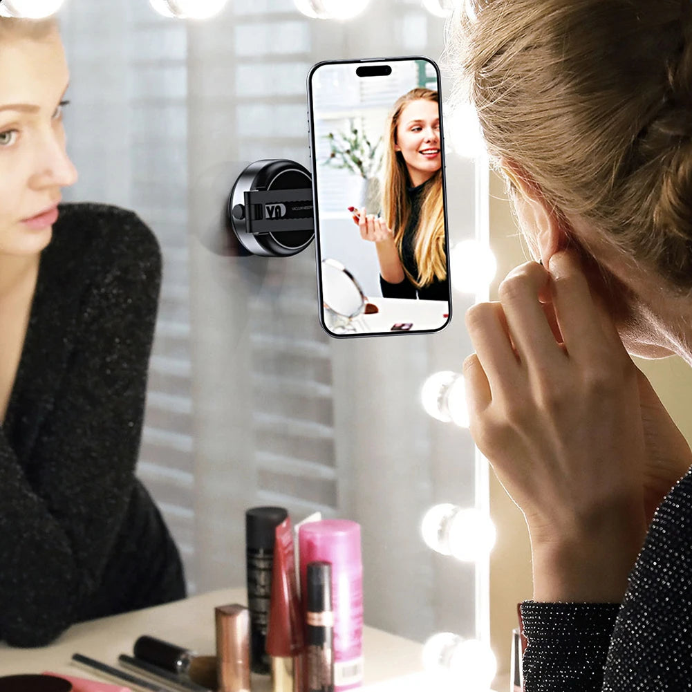 Magnetic Suction Cup Phone Mount for iPhone 16/15/14/13/12 Pro Max Plus Mini Magnetic Phone Holder for Car/Mirror/Smooth Surface