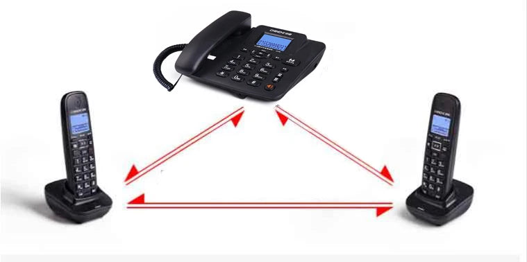 Wireless Telephone 1-4 handstes cordless Answering Machine 2.4G Corded Phone Handset office home hotel Long Range table phone