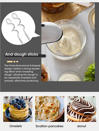 Handheld Electric Egg Beater, Household Automatic Mixer, Handheld Food Cake Bread Baking Dough Mixer, 7-speed Cream Blender