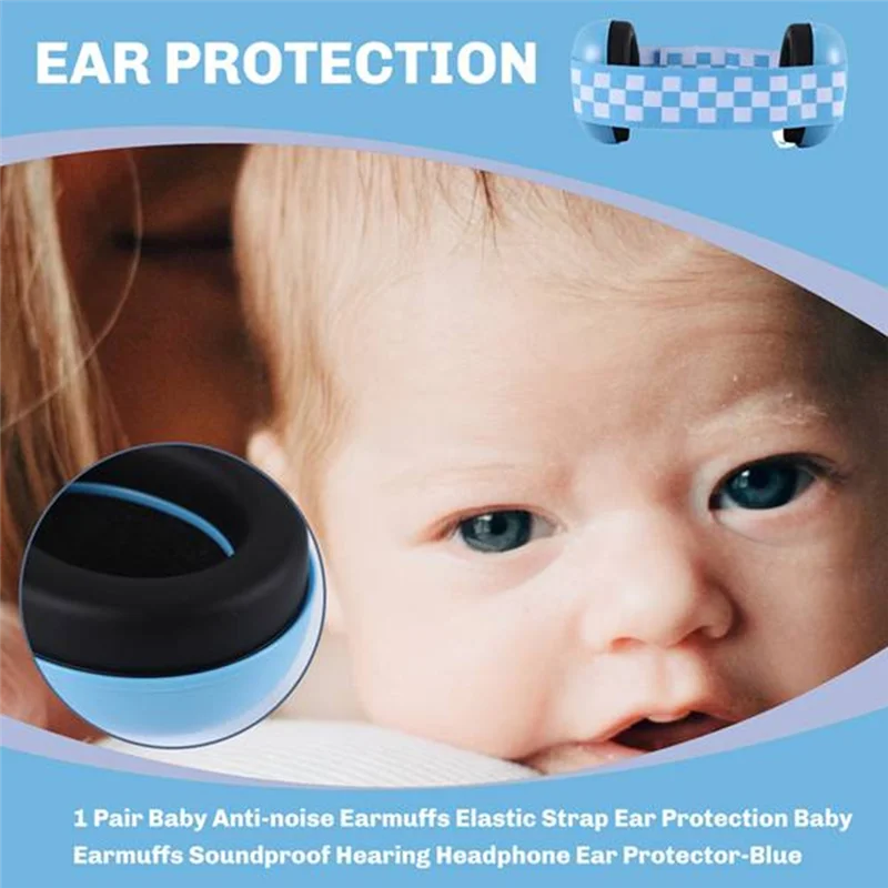 MACH-Baby Noise Cancelling Ear Protection Earmuffs For Infants With Elastic Headband Airplane Travel Baby Accessories A