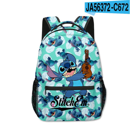 Stitch Primary School Student Anime Backpack Cartoon Large Capacity School Bag Printing Anime Kawaii Cartoon School Bag Mochila