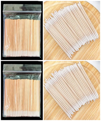 Cotton swab Disposable tattoo tip Cotton swab tip Wooden single head wooden swab small cotton swabEyeliner guard Raw cotton swab