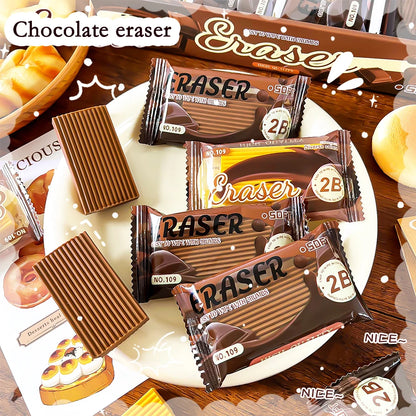 school teacher gift back to school supplies Aesthetic cute stationery Kawaii object funny erasers Chocolate rubber cute things