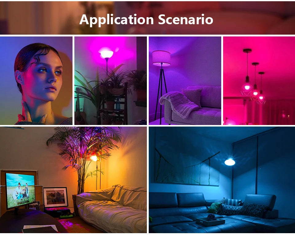 24 Key Remote Control Smart Lamp Atmosphere Light 16 Colors RGB Bulb LED Multicolor Bulb E27 220V Household Lighting Dimmable