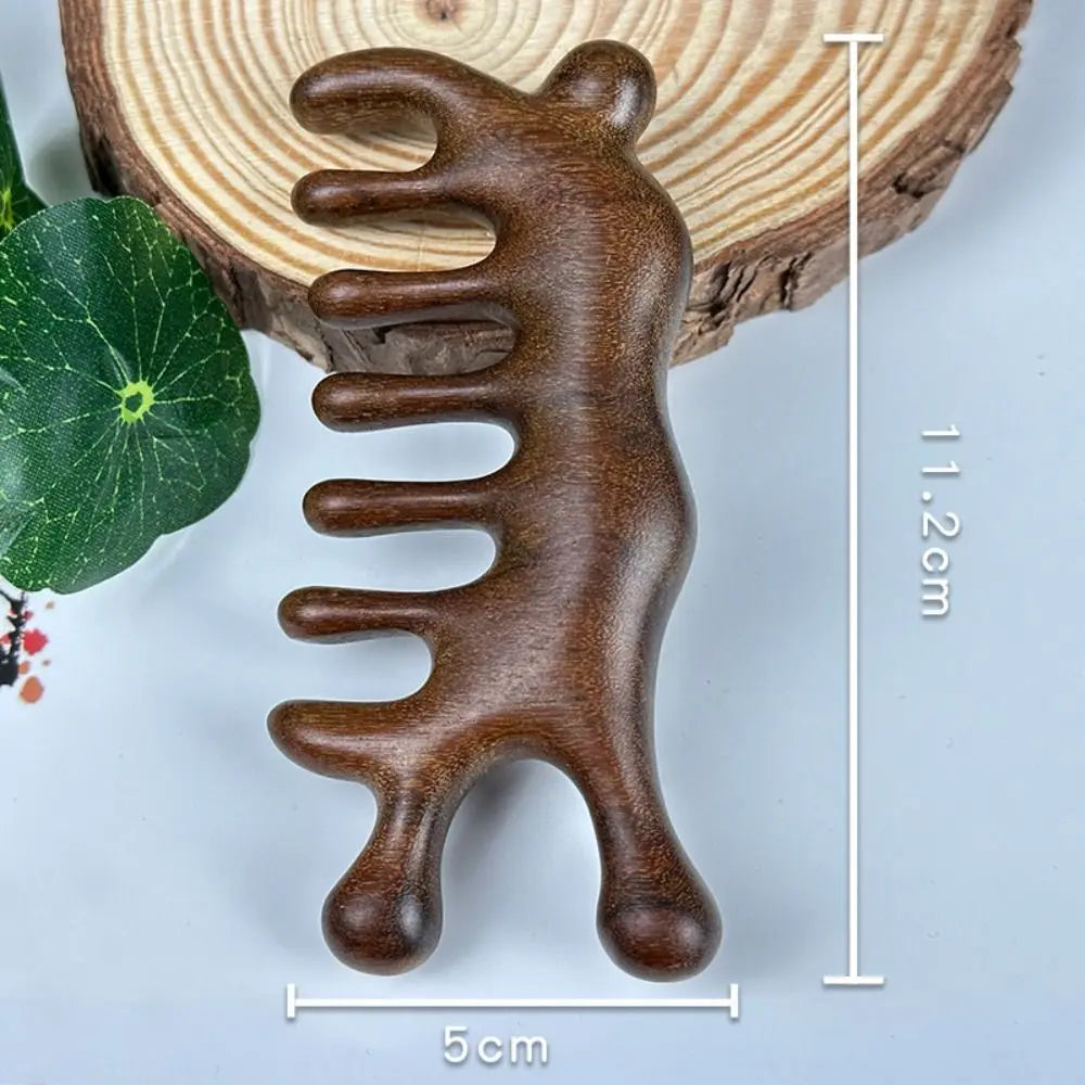 Scalp Relax Meridian Massage Comb Anti-static Blood Circulation Sandalwood Hair Comb Smooth Hair Comfortable Head Massage Comb