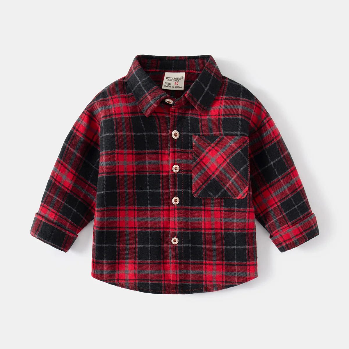 New Children's Clothes 2025 Kids Shirts With Collar Boys' Cotton Long Sleeved Baby Clothing Casual Top Plaid Blouse for Boy 2-7Y