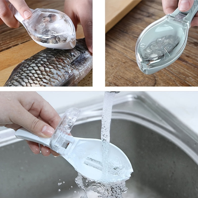 Fish Skin Brush Fast Remove Fish Scale Scraper Planer Tool Fish Scaler Fishing Knife Cleaning Tools Kitchen Cooking Accessorie