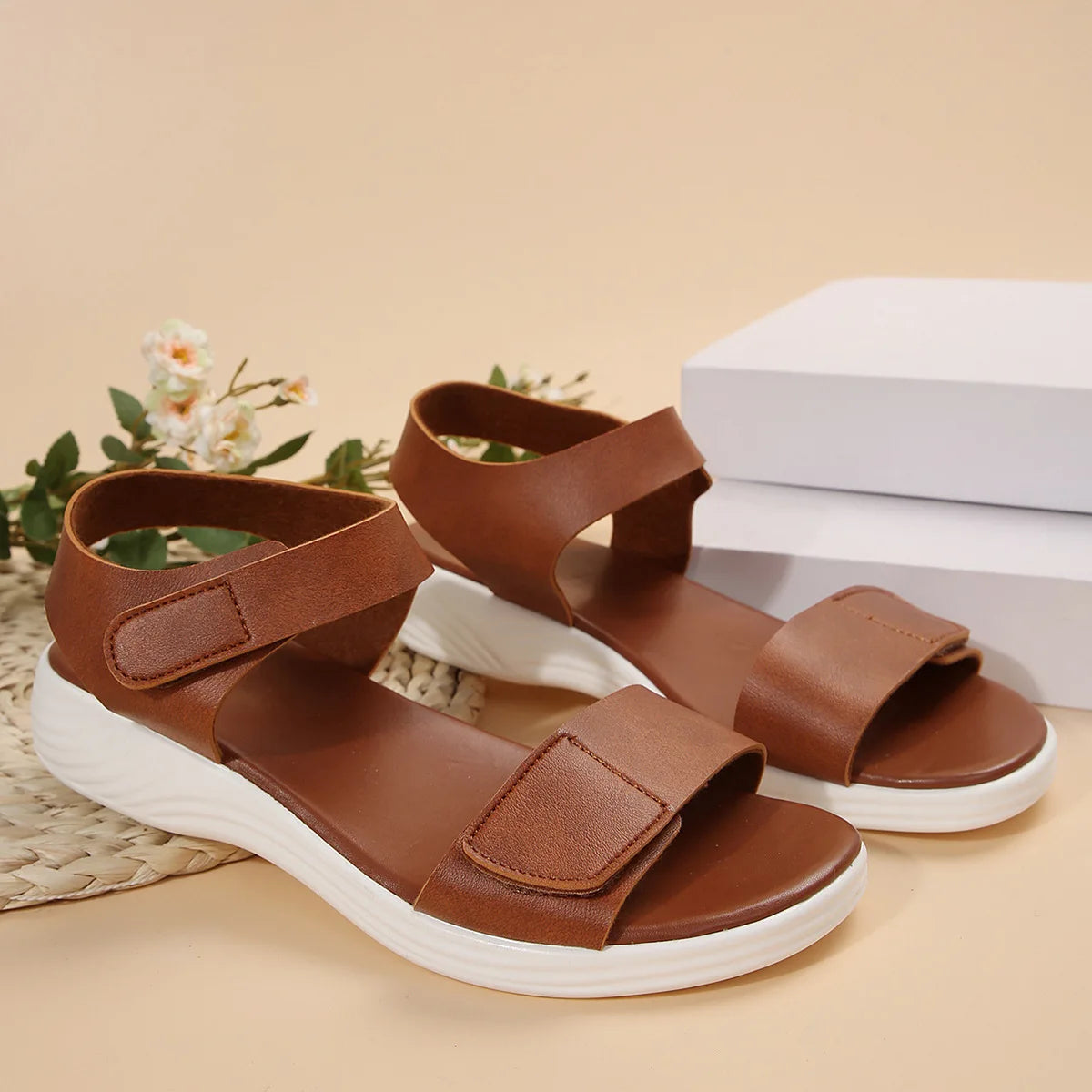 2024 New Summer Sandals Travel Women Shoes New Sandal Sole Durable Sandal Ladies Outdoor Beach Slippers Platform Sandals